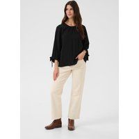 Elegante Crinkle-Bluse mit Schleifendetails
