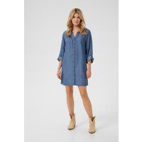 Lockeres Lyocell-Denim-Hemdblusenkleid