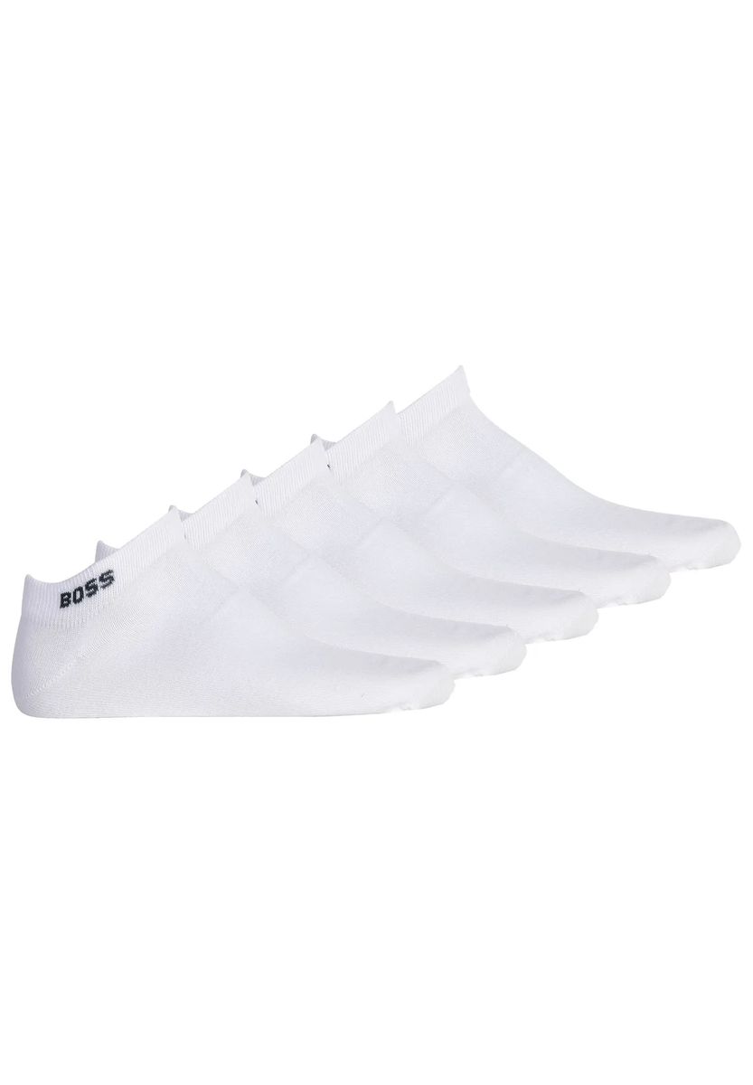 BOSS Herren Sneaker-Socken, 5er Pack - 5P AS Uni CC, kurz, Baumwoll-Mix, uni, weiß, 43-46