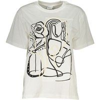 T-Shirt mit abstraktem Linien-Kunstdruck