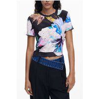 T-Shirt mit abstraktem Blumenprint