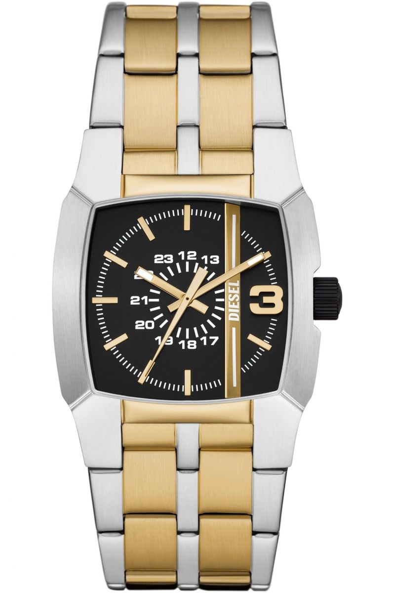 Bicolor Armbanduhr mit quadratischem Gehäuse