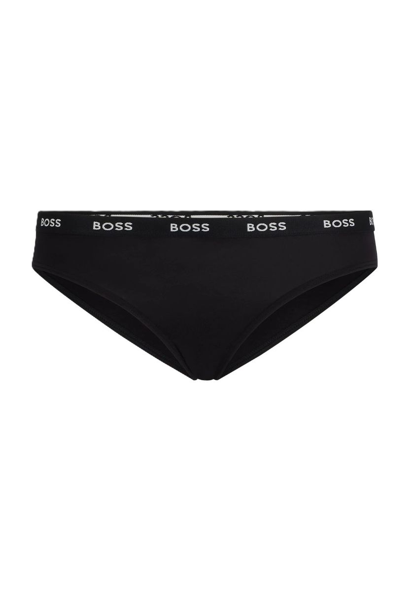 Damen einfarbige schwarze Logo Slips
