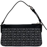 Schultertasche mit Logoprint und Außenfächern