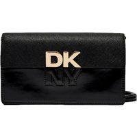 Clutch aus Saffiano- und Lackleder
