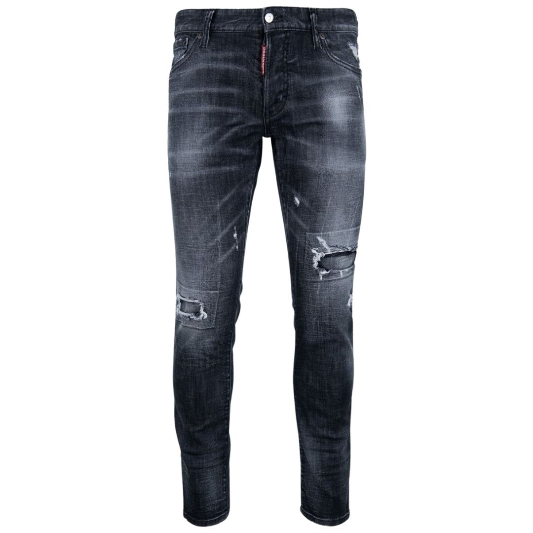 Distressed Jeans mit tiefem Schritt