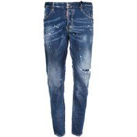 Distressed Skater-Jeans mit Farbspritzern