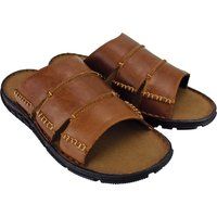 Slipper mit Ziernähten und Dreifachriemen