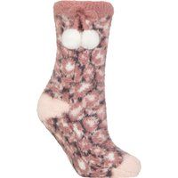 Sherpa-gefütterte Socken mit Leopardenmuster