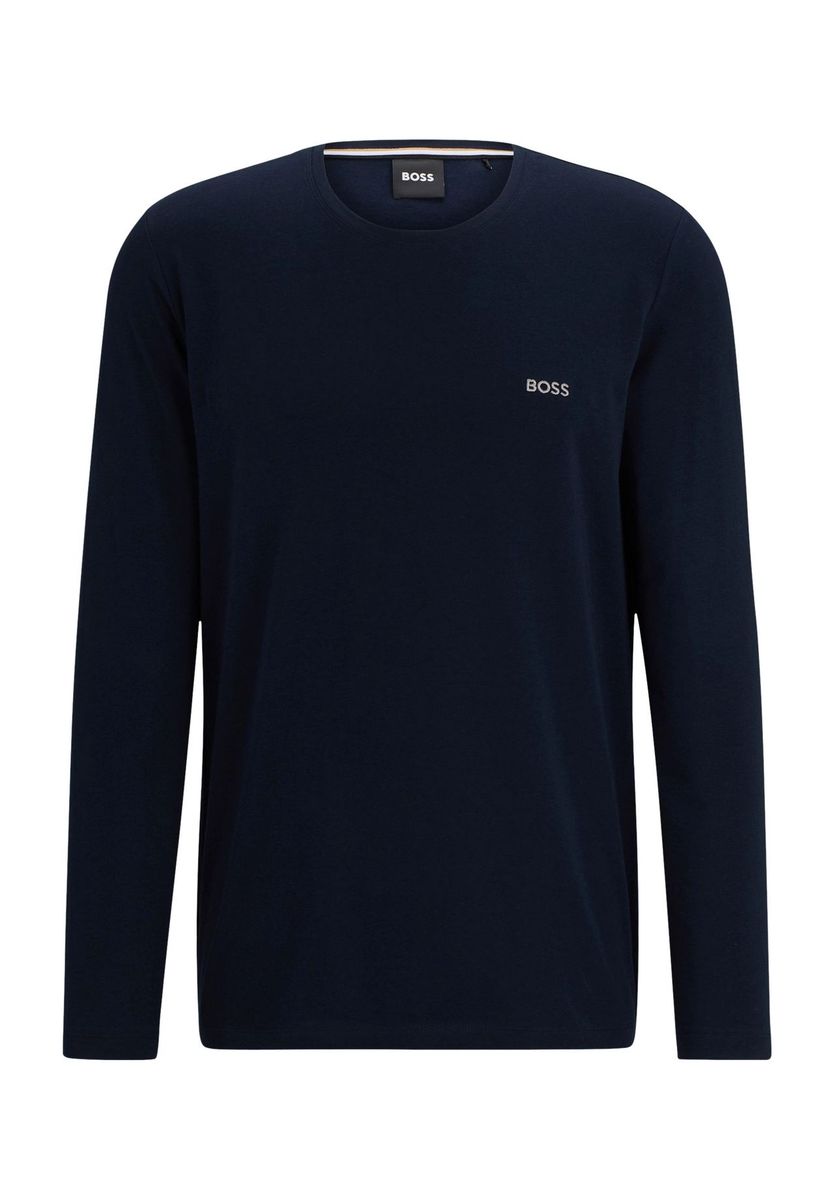 Klassisches Langarmshirt mit Logo-Stickerei