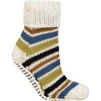 Grob gestrickte Fair-Isle-Mokassinsocken