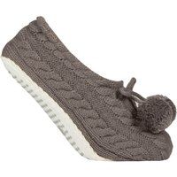 Kabelstrick Mokassin Hausschuh-Socken