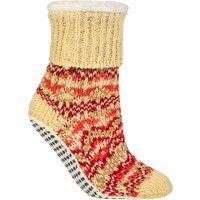 Dicke Fair-Isle-Strick-Mokassinsocken