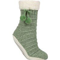 Chenille-Hausschuhsocken mit Mokassinsohle