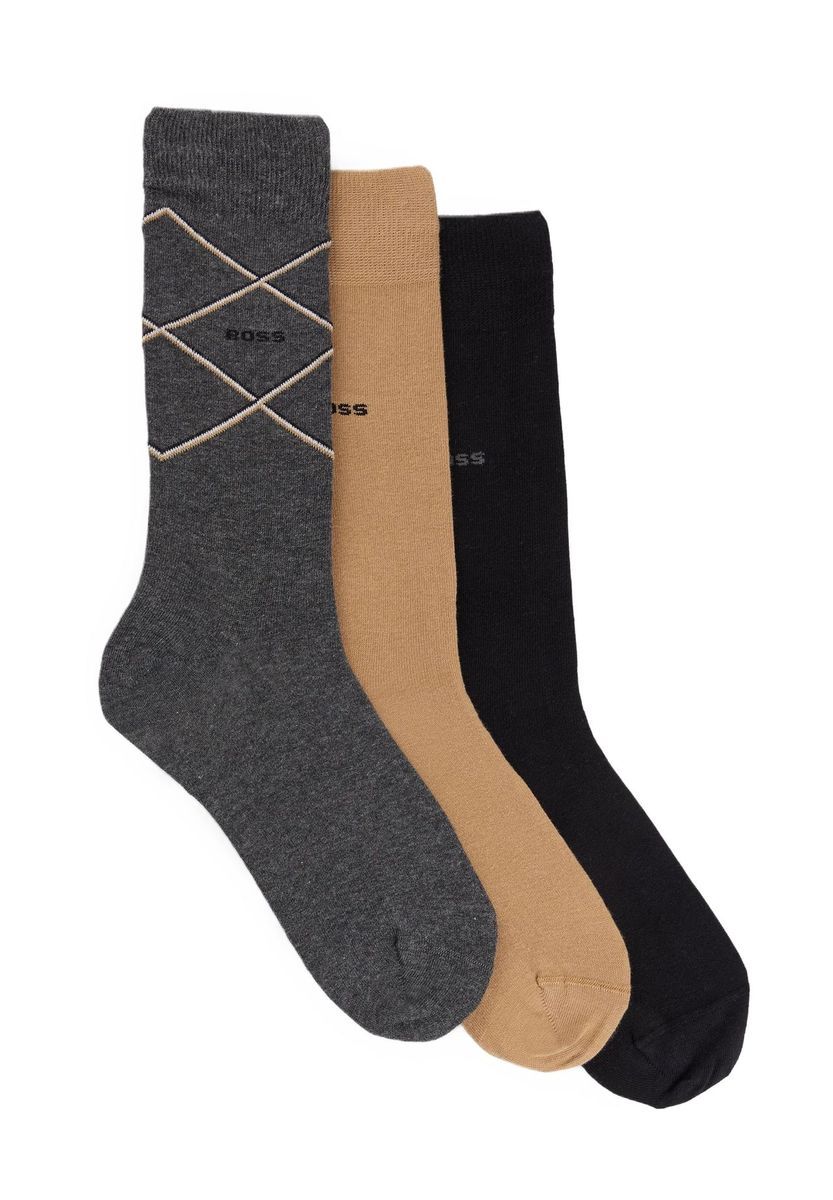 Klassisches geripptes Socken-Dreierset