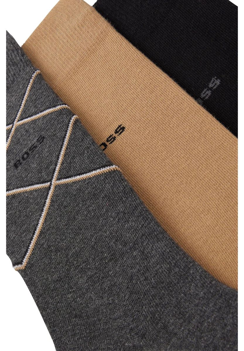 Klassisches geripptes Socken-Dreierset