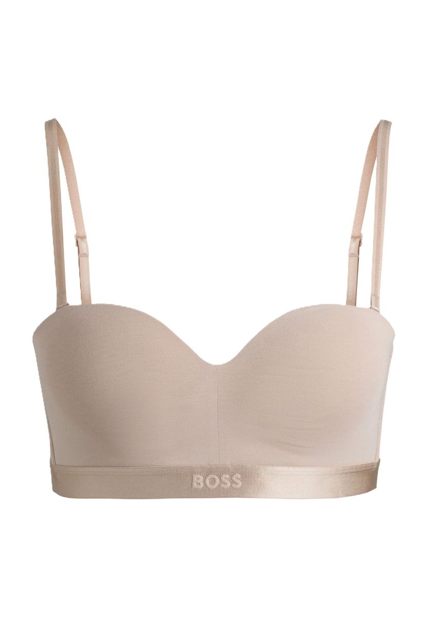 Eleganter beige Push-Up BH mit Logo