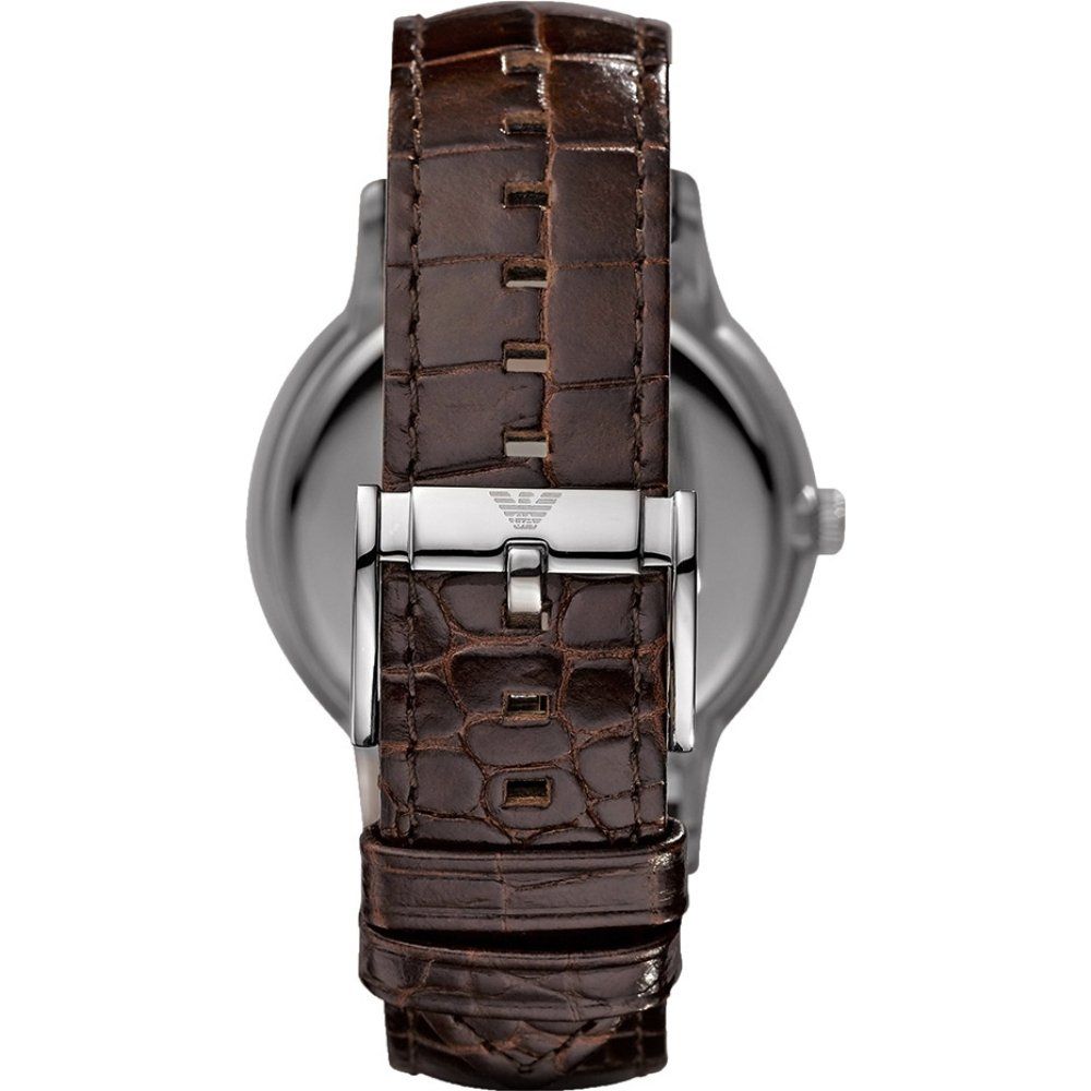 Elegante Analog-Armbanduhr mit Kroko-Prägung