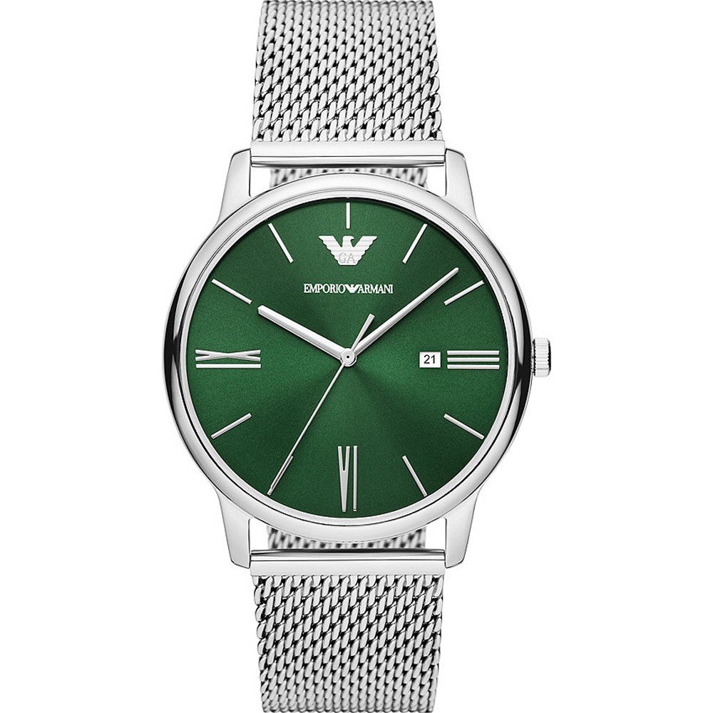 Minimalistische Uhr mit Milanaiseband