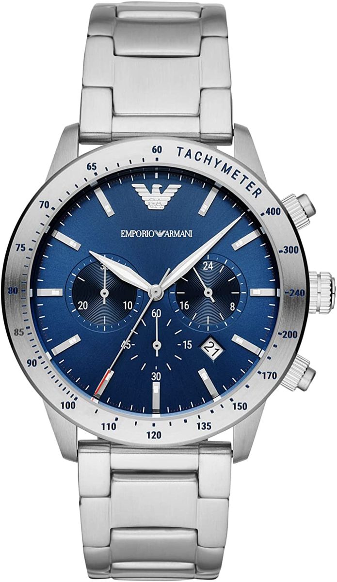Chronograph mit marineblauem Sonnenschliff-Zifferblatt