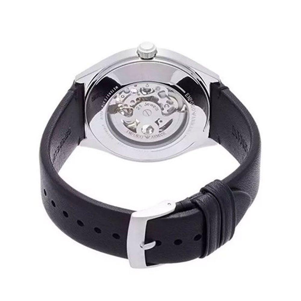 Elegante Automatik-Armbanduhr mit Skelett-Zifferblatt