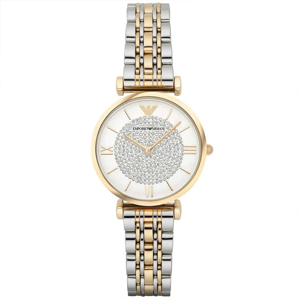 Elegante zweifarbige T-Bar Uhr