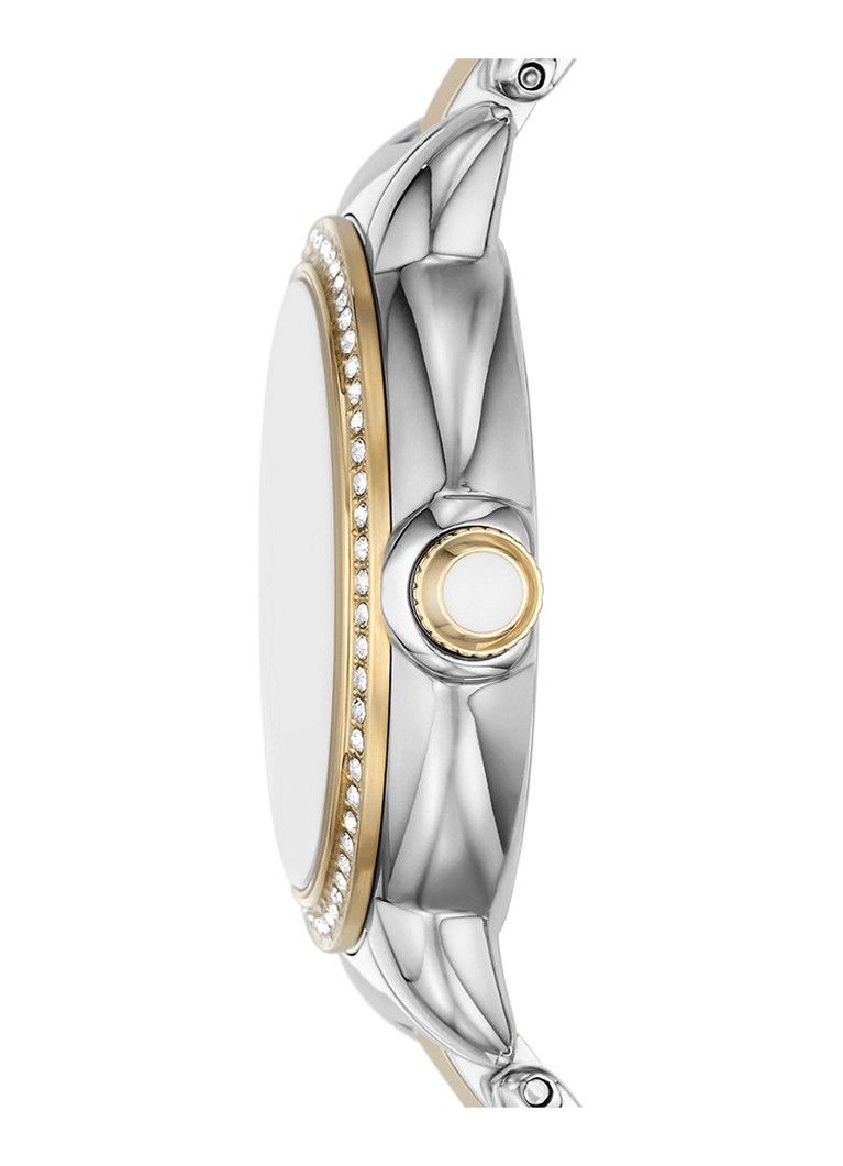 Elegante Bi-Color Perlmutt-Armbanduhr