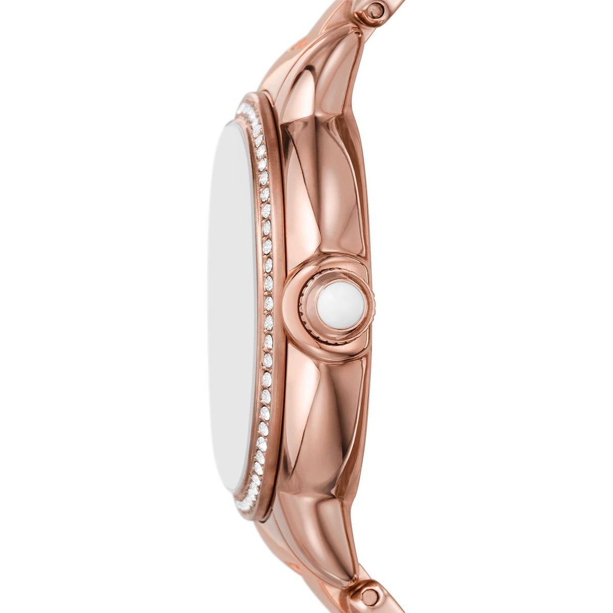 Elegante Roségold-Uhr mit Kristallbesatz