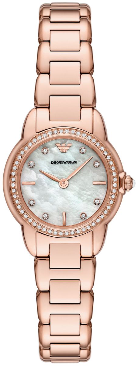Elegante Perlmutt-Gliederarmband-Uhr