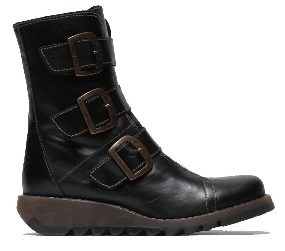 Biker-Stiefeletten mit Dreifachschnalle