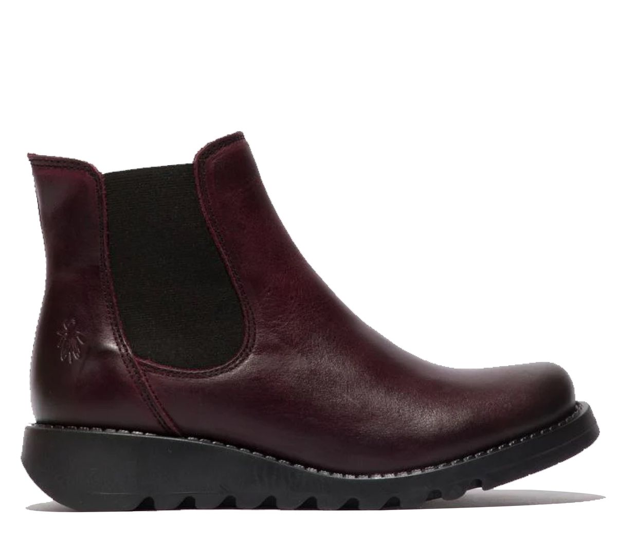 Chelsea-Lederstiefel mit Keilsohle