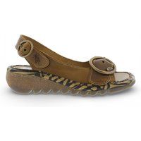 Keilsandalen aus Leder mit Fersenriemen