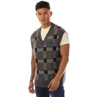 Strickweste mit Glitch-Tartanmuster