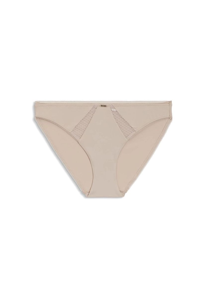 Eleganter beiger Slip mit Spitzendetail