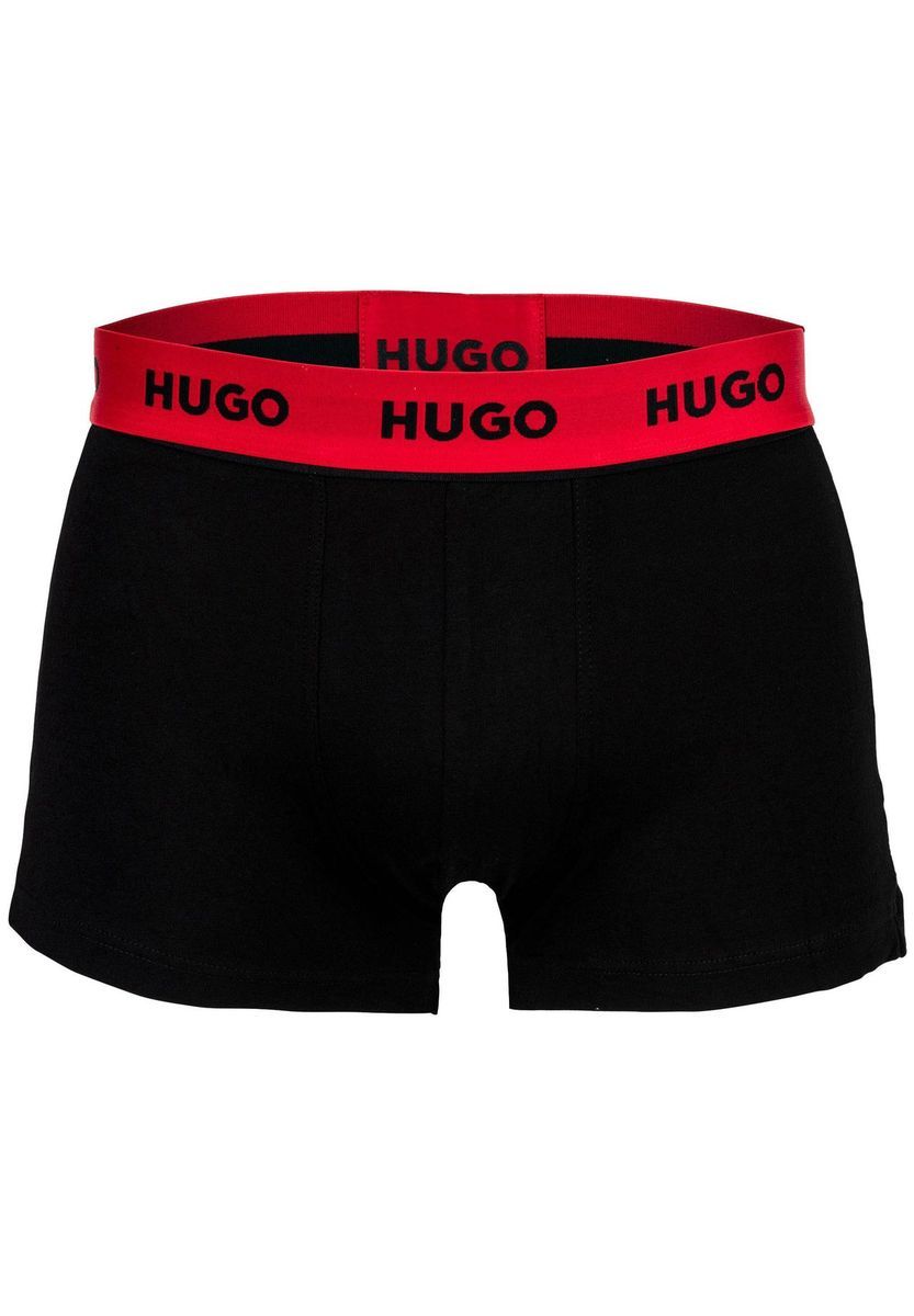 Hugo Baumwoll-Stretch Trunks mit Logo-Bund
