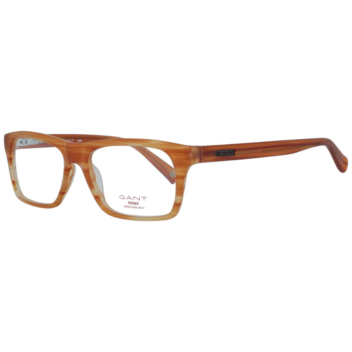 Zeitlose rechteckige Korrekturbrille in Holzoptik