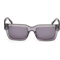 Rechteckige Sonnenbrille aus transparentem Acetat
