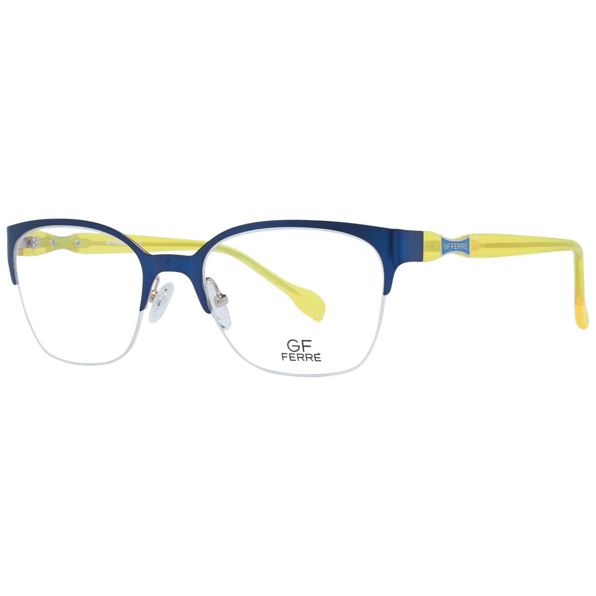 Moderne Halbrand-Brille in Trapezform