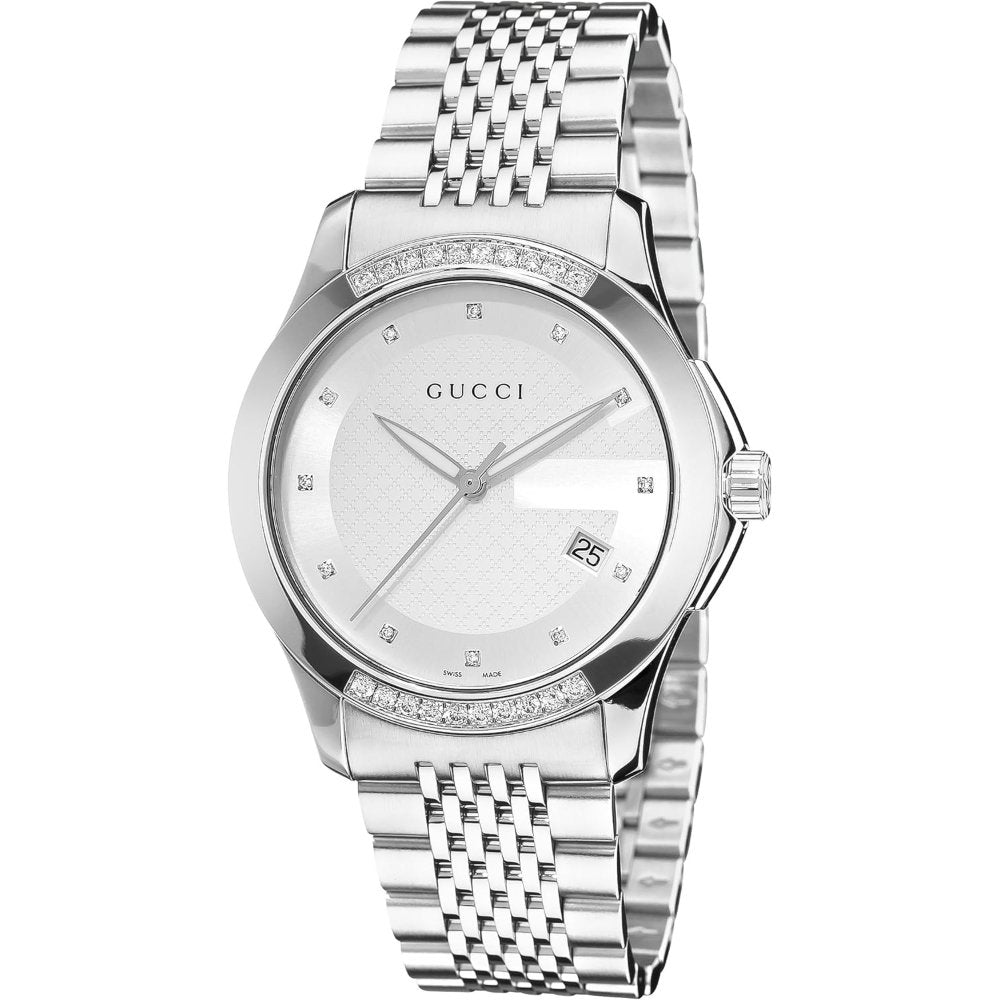 G-Timeless Uhr mit Diamant-Indizes