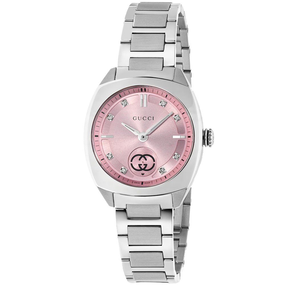 Interlocking G Uhr mit Diamantakzenten