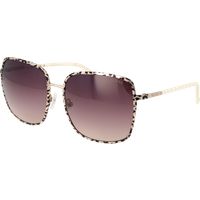Quadratische Sonnenbrille mit Leoparden-Besatz