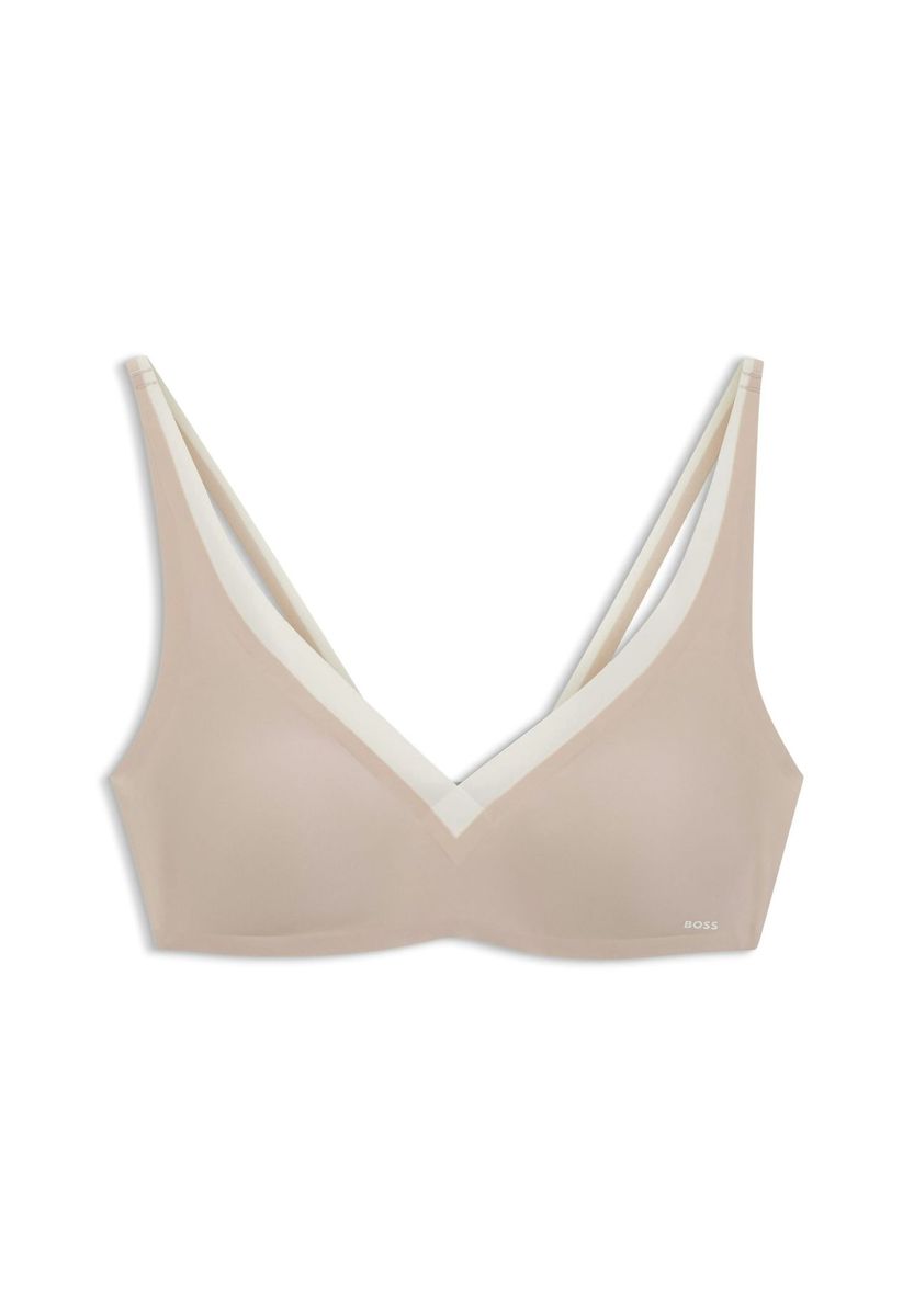 Minimalistisches V-Ausschnitt Bralette mit zweifarbiger Bordüre
