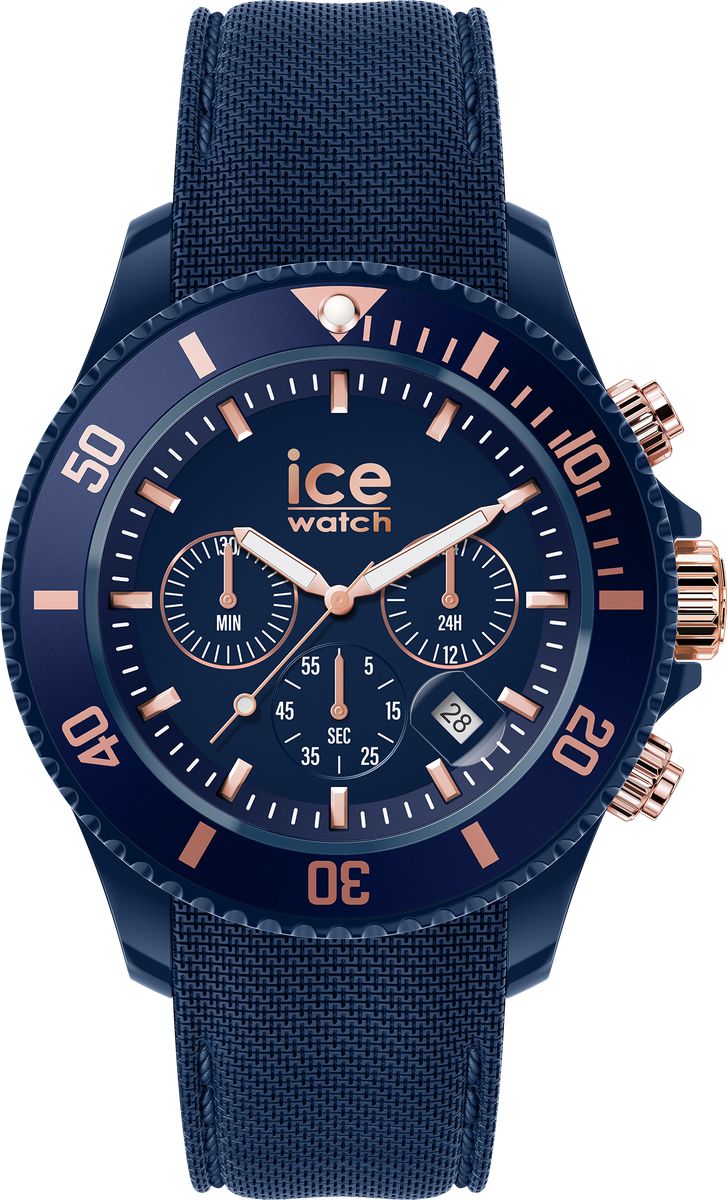 Sportlicher Chronograph mit Roségold-Akzenten