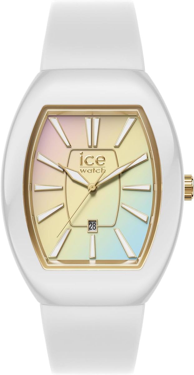 Tonneau-Armbanduhr mit Regenbogen-Zifferblatt