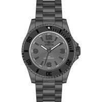 Monochrome Edelstahl-Armbanduhr