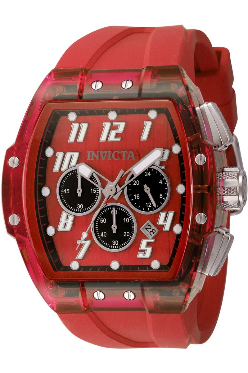 Sportlicher Chronograph mit transparentem Gehäuse