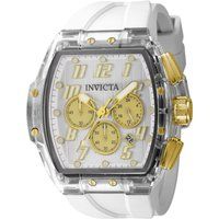 Tonneau-Chronograph mit Silikonarmband