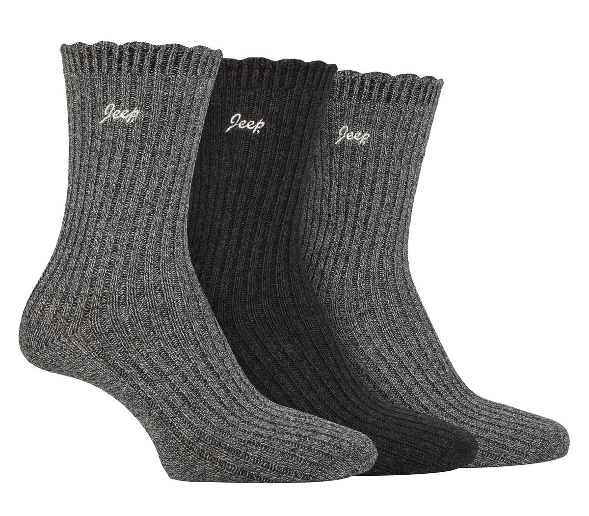 Gerippte Bambus-Stiefelsocken mit Wellensaum