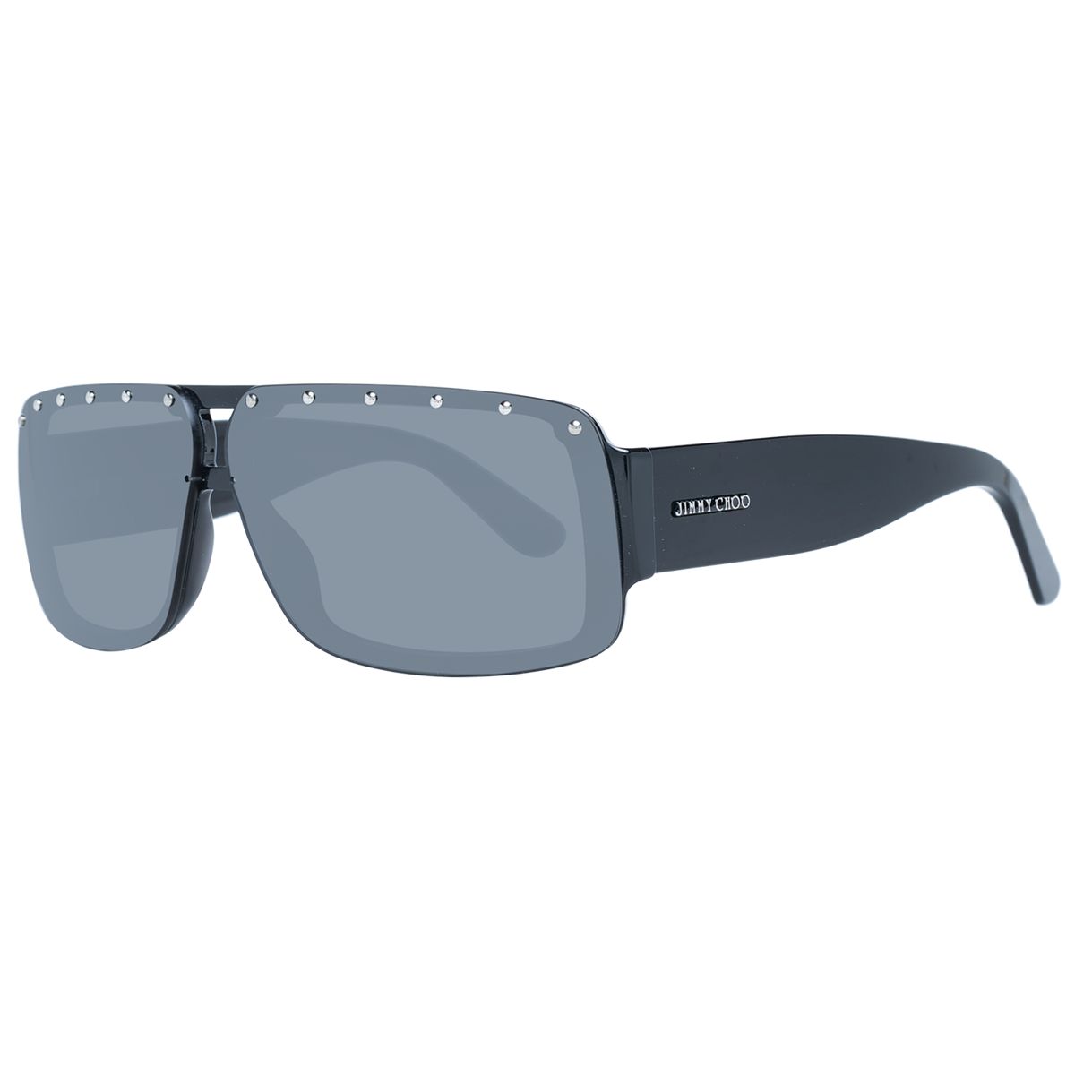 Rechteckige Schild-Sonnenbrille mit Nieten