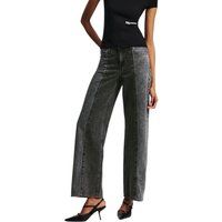 Weite Jeans mit Ziernähten